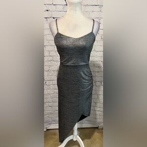 BCBG Generation Metallic silver dress With Adjustable Straps Size Small